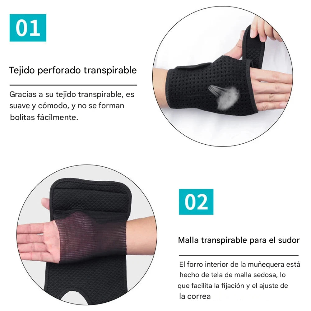 Muñequera para soporte de la mano, férula ajustable para la muñeca y el síndrome del túnel carpiano